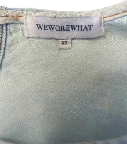 WeWoreWhat Light Blue Denim Crop Top UK 8