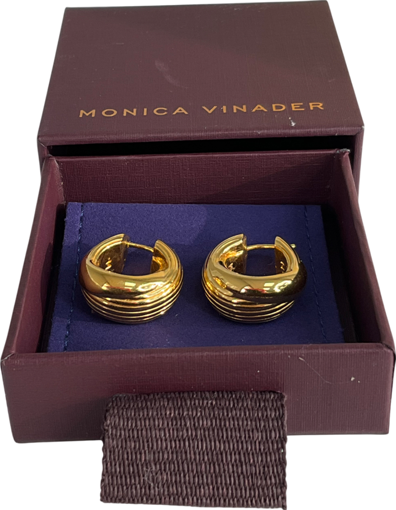 Monica Vinader Yellow Gold Huggie Earrings