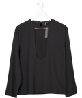 Raoul Black Long Sleeve Silk Blouse UK 10