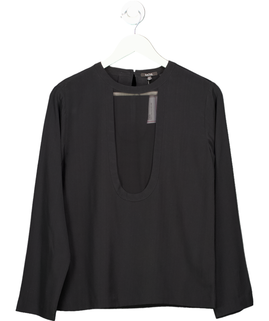 Raoul Black Long Sleeve Silk Blouse UK 10