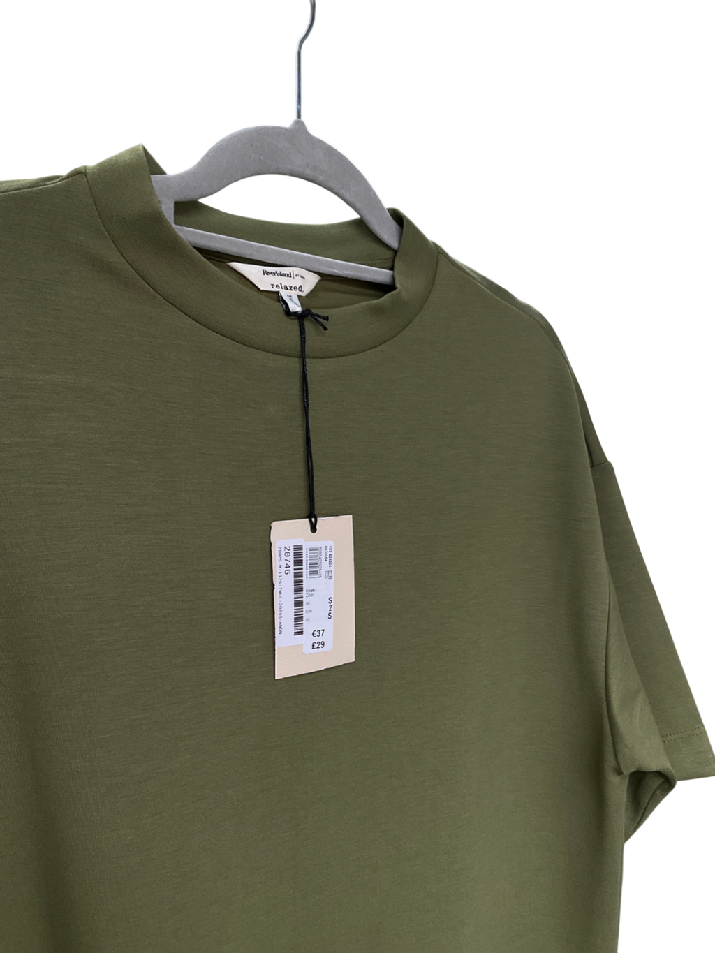 River Island Green Khaki Premium Short Sleeve Oversized T-shirt UK S