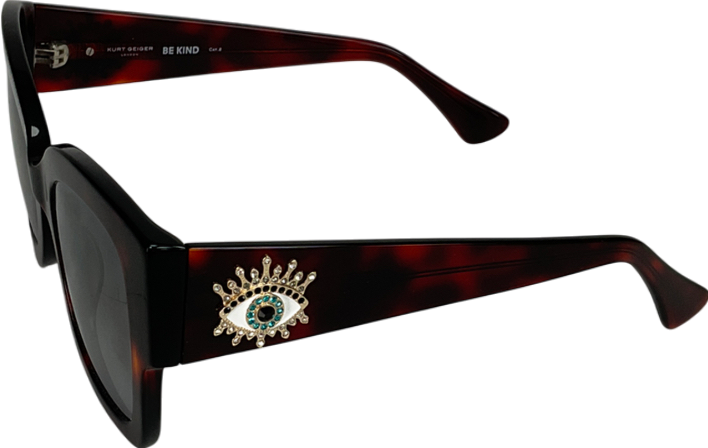 Kurt Geiger Brown Square Butterfly Sunglasses