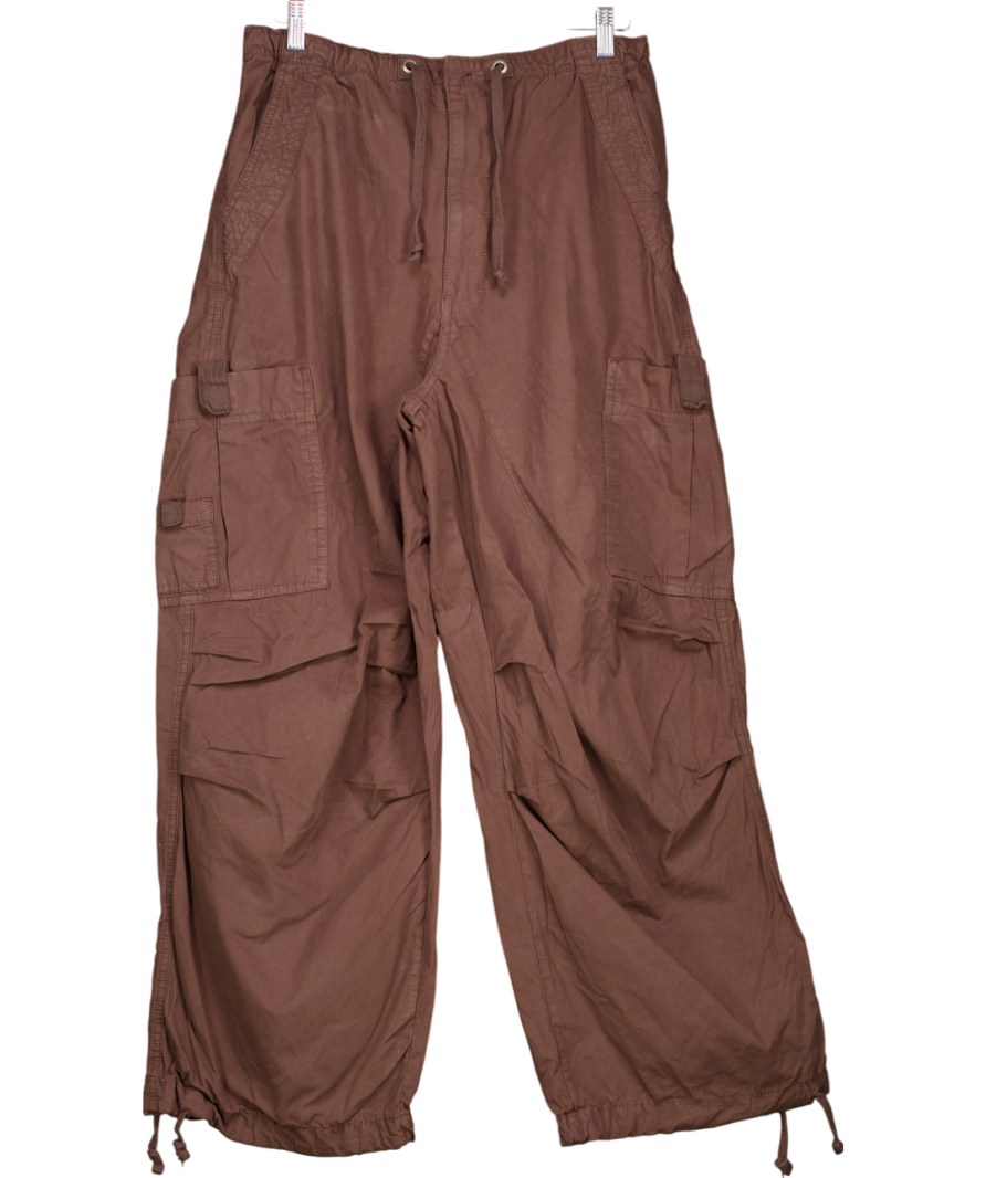 Jaded London Brown Parachute Cargo Trousers UK M