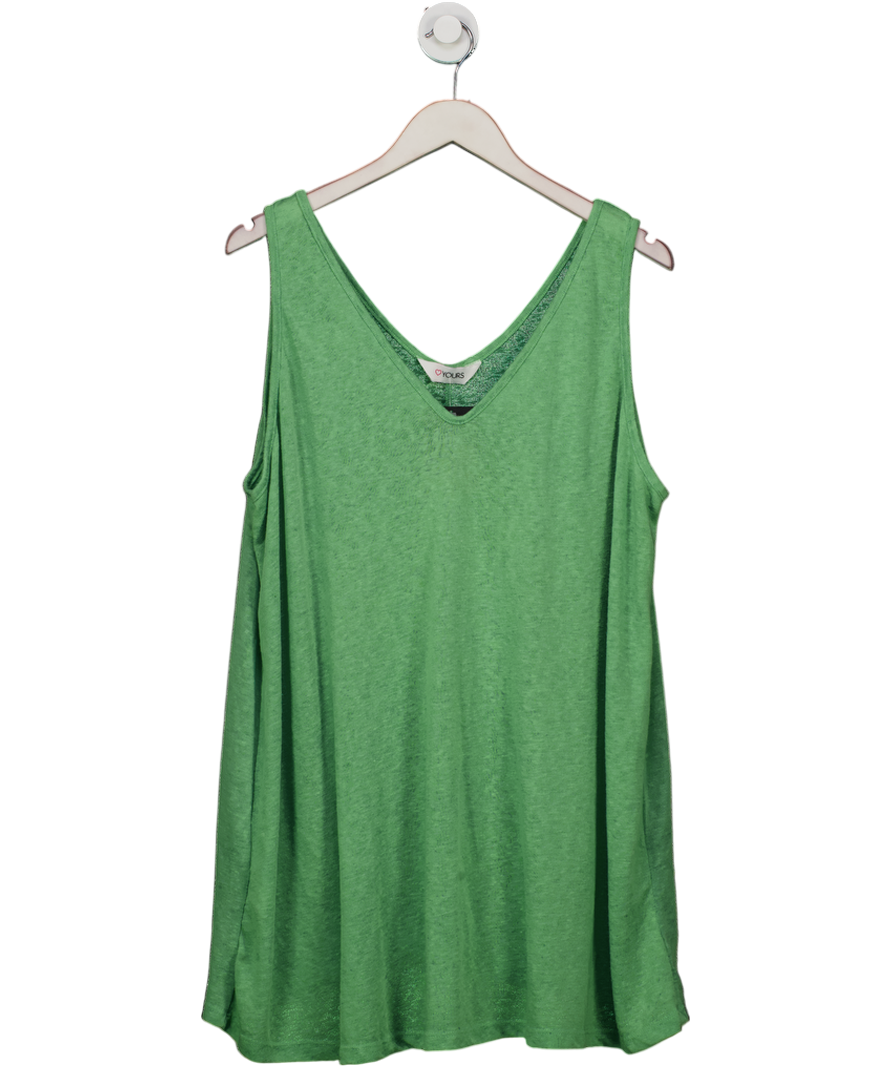 Yours Green Sleeveless V Neck Tank Top UK 26