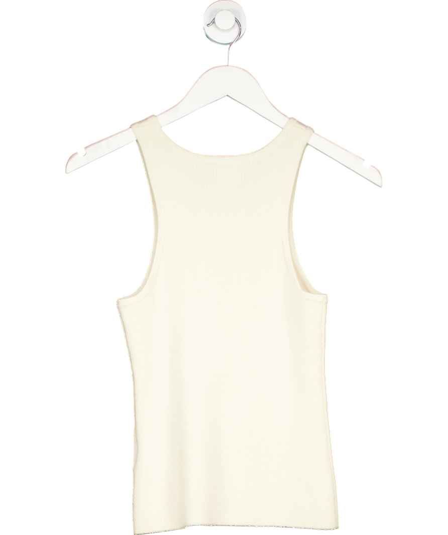 almada label Cream Luna Tank Top Cashmere Wool Blend UK S