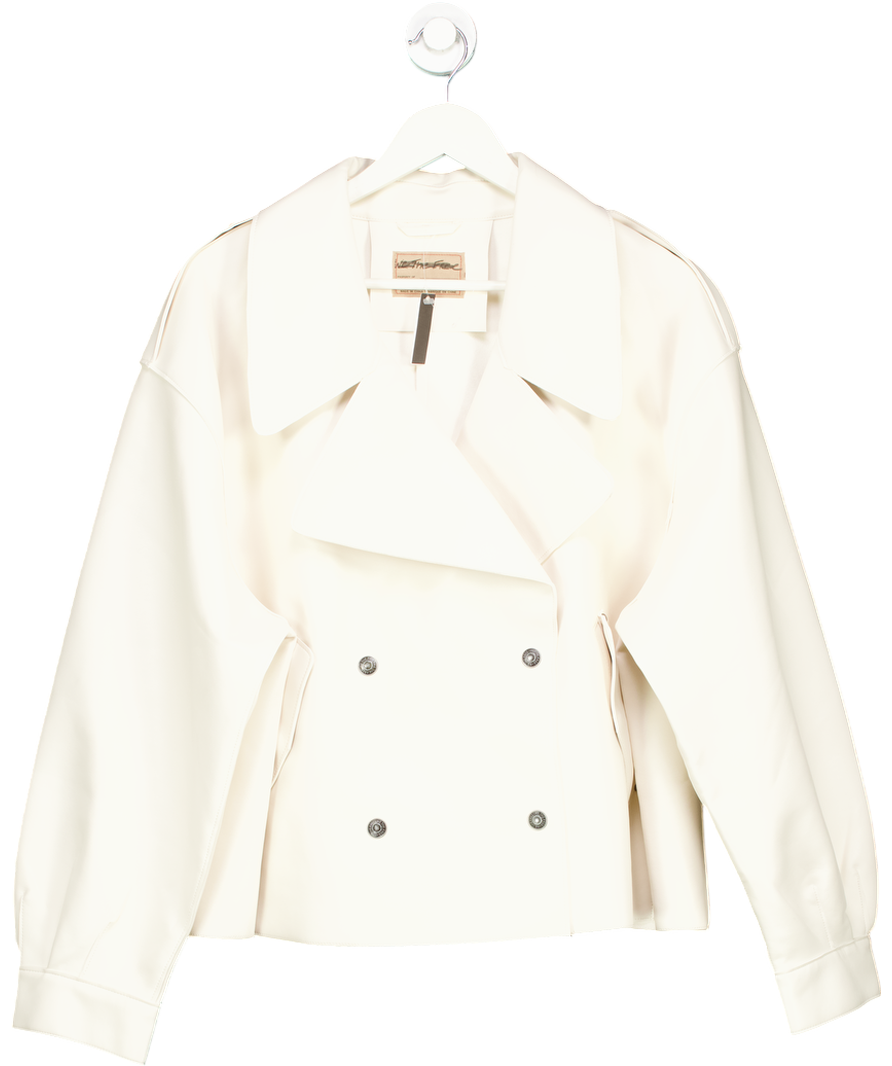 Free People Cream We The Free Alexis Vegan Leather Jacket UK XL