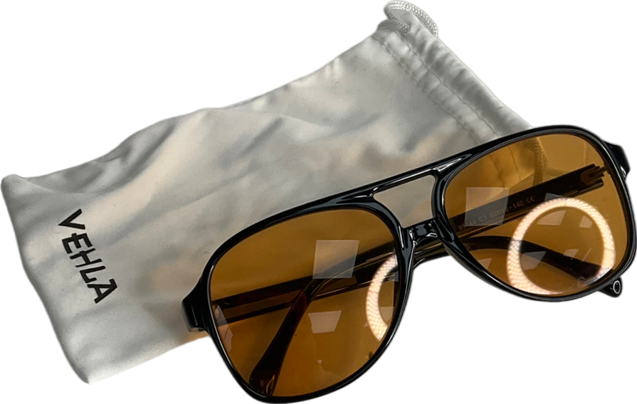 Vehla Black Dixie  Sunglasses in Case- Black/toffee