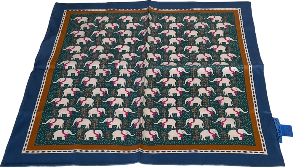 J McLaughlin Blue Nikka Silk Scarf In Elephant Gate