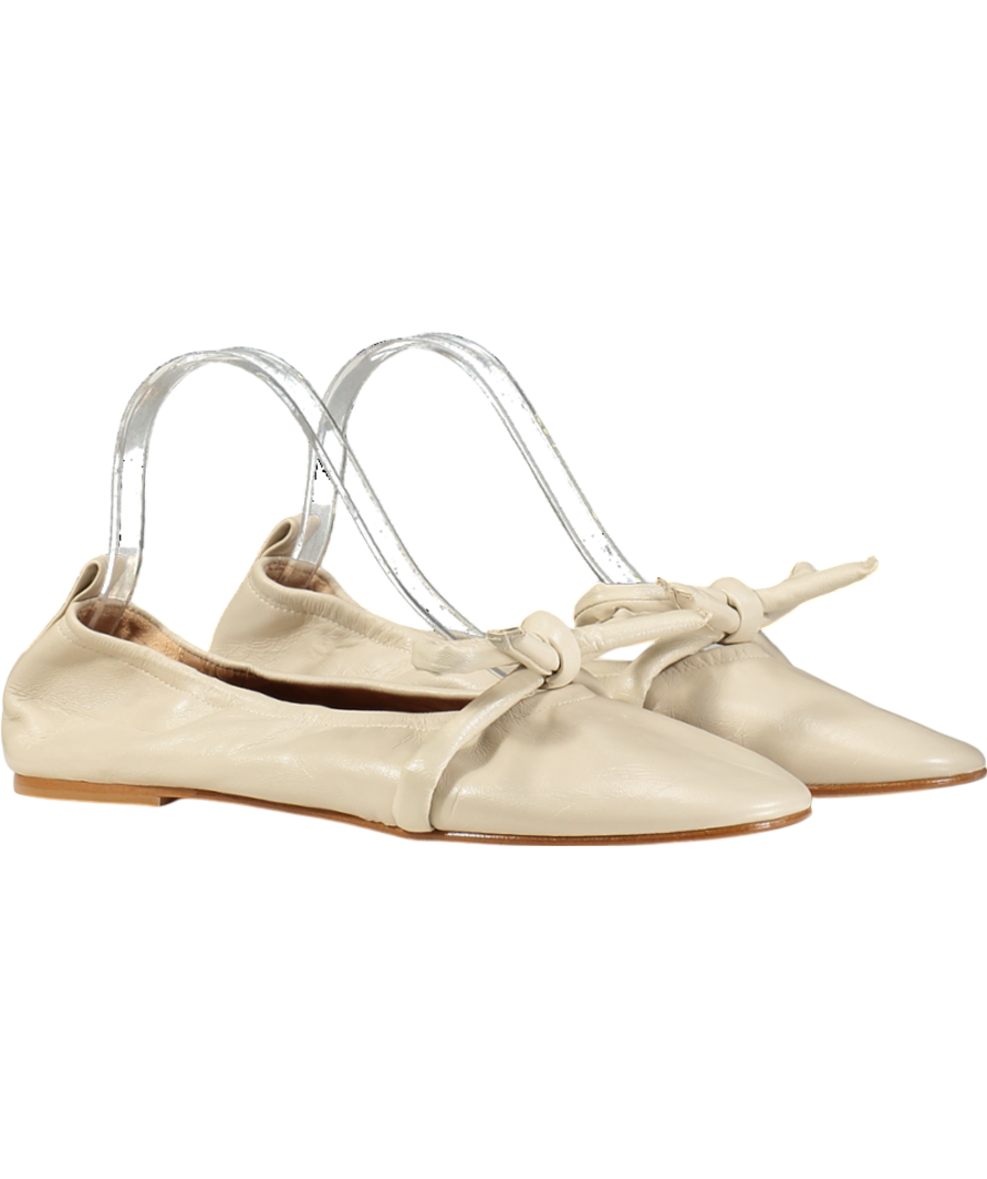 Flattered Beige Polly Flat Leather Pumps UK 7 EU 40 👠