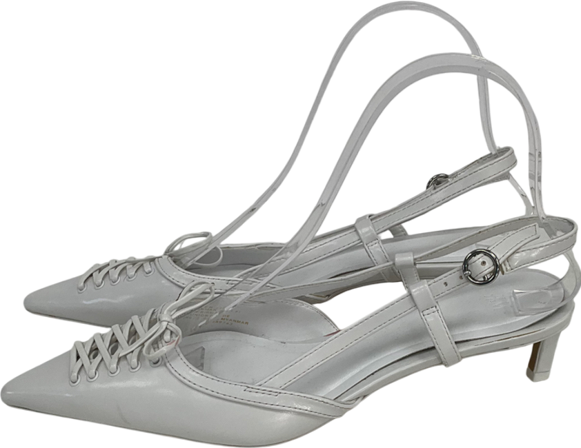 H&M White Lacing Detail Slingbacks UK 3 EU 36 👠