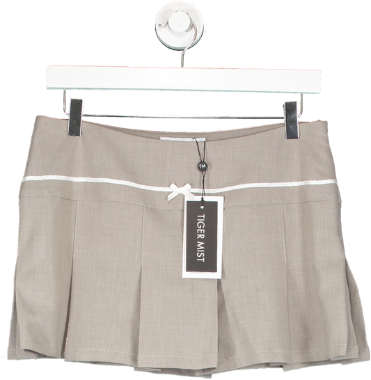 Tiger Mist Grey Lenina Mini Skirt UK XS