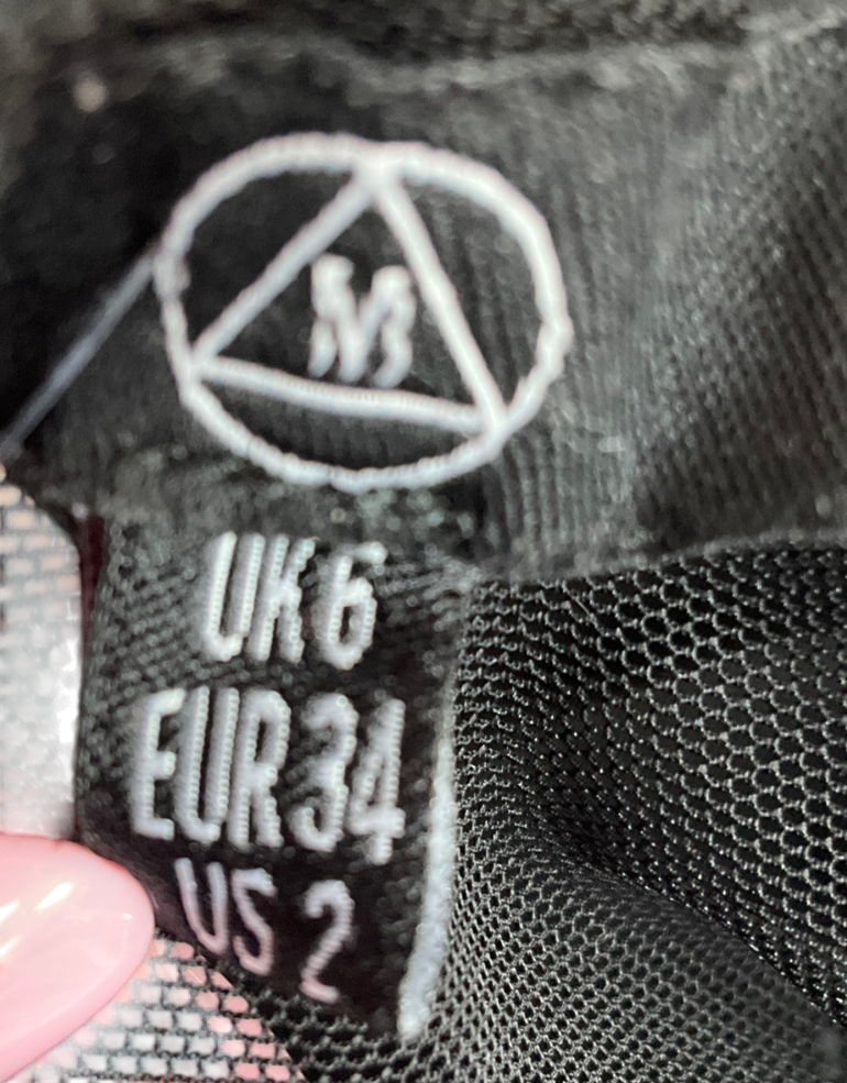 Missguided Black Rave Sheer Mesh Polo Neck Long Sleeve Bodysuit UK 6