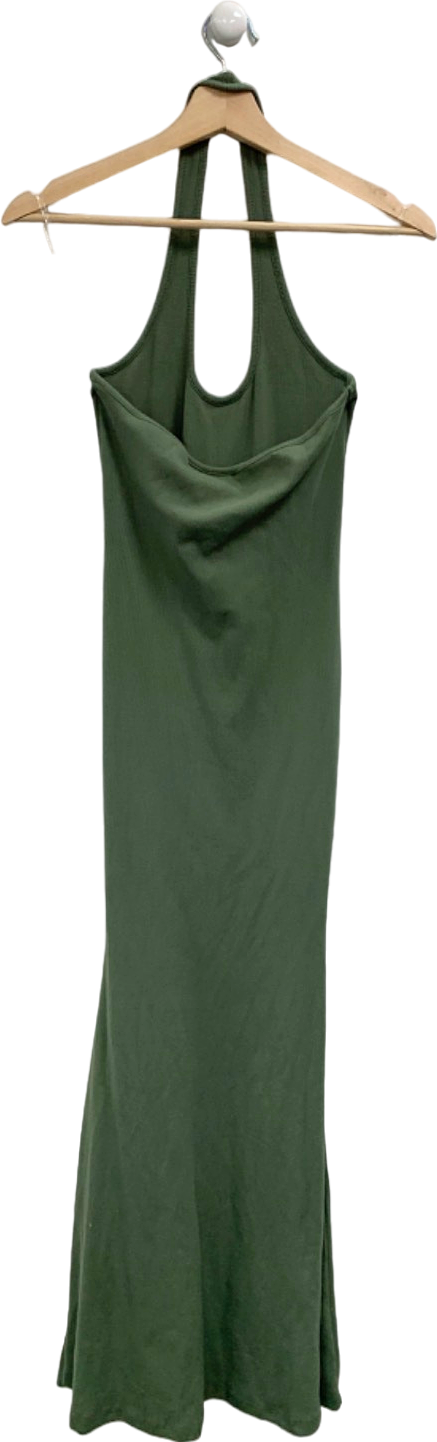 Gigi & Ella Green Ribbed Halter Maxi Dress UK M