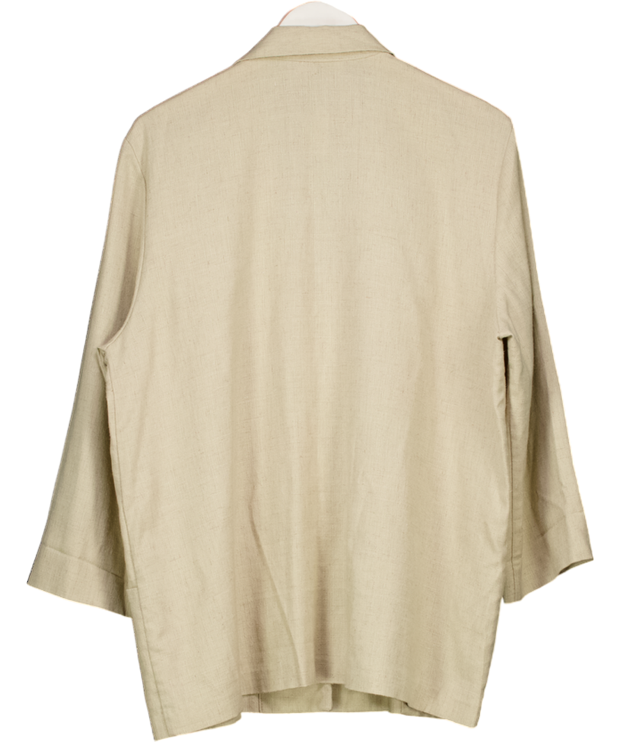 Alice Stuart Beige Oversized Linen Blazer UK L