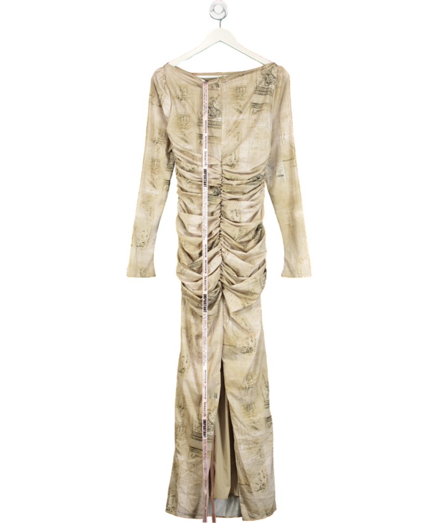 House of CB Green Lanetta Pale Sage Print Maxi Dress UK M