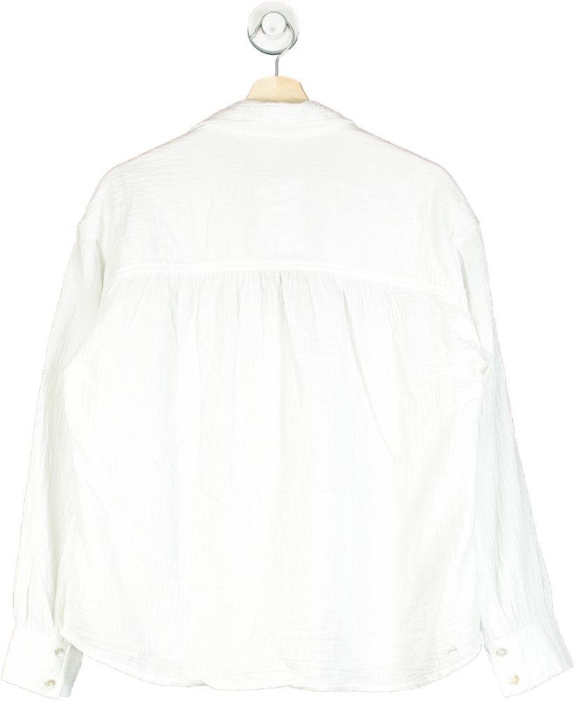 Topshop White Long Sleeve Blouse UK 8