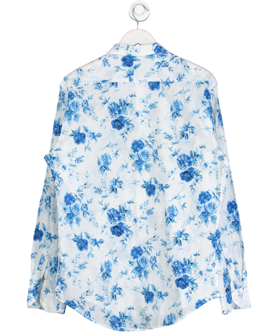 ZARA White Slim Fit Floral Embroidered Shirt UK XL