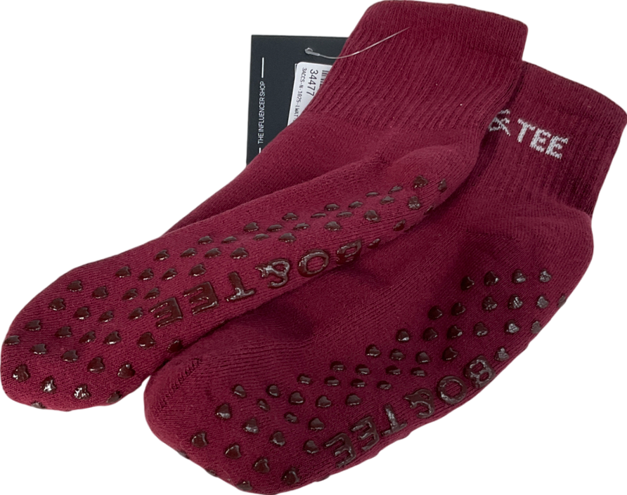 Bo + Tee Red Ribbed Socks One Size