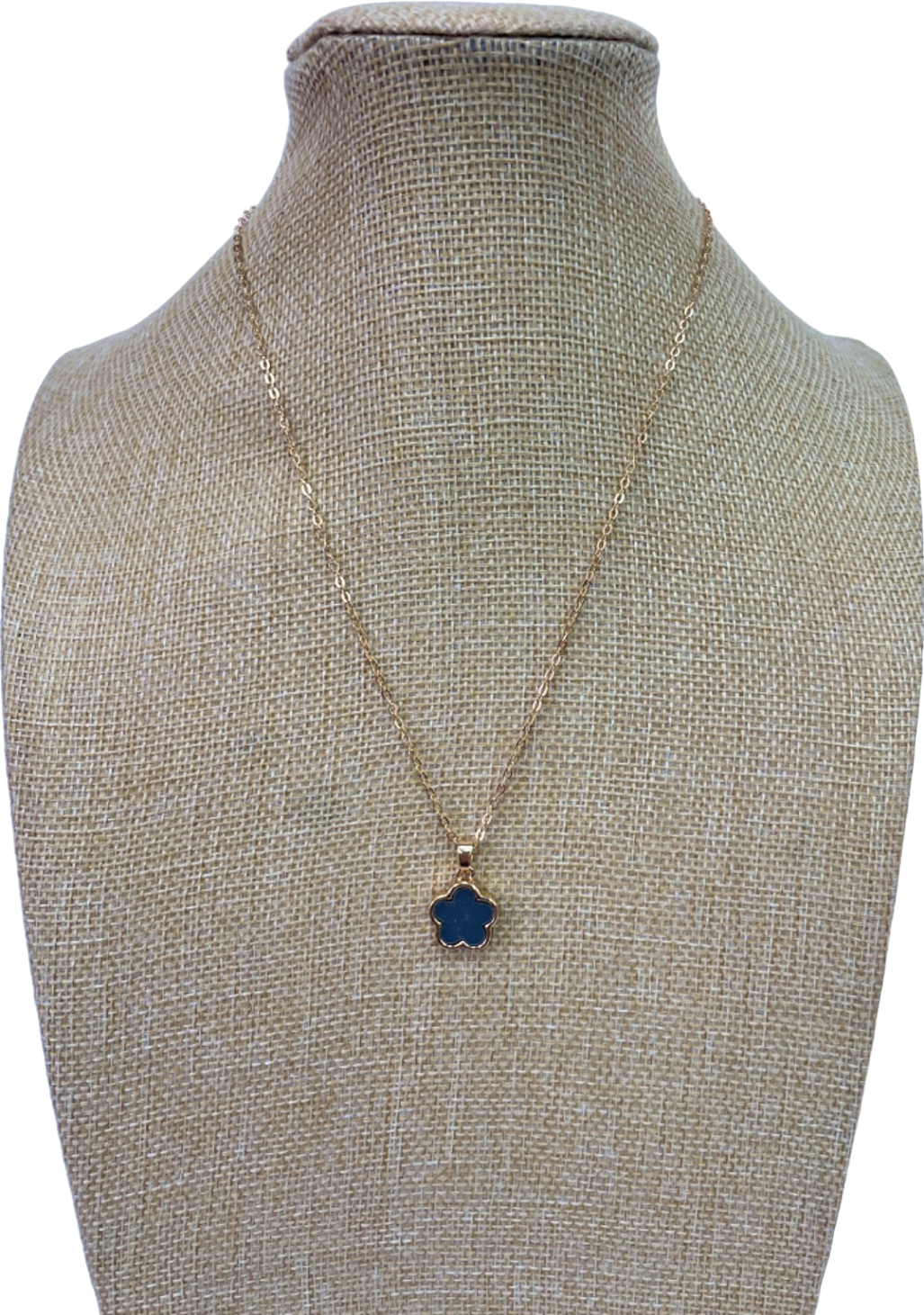 Gold / Grey Clover Pendant Necklace