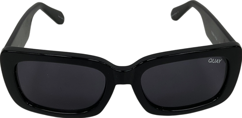 QUAY Black Yada Yada Thickframed Rectangular Sunglasses One Size
