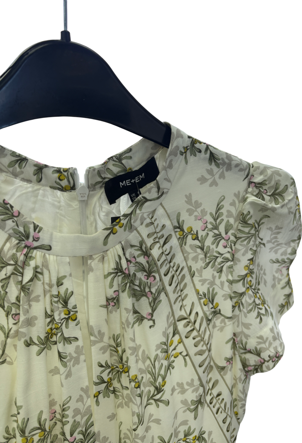 ME+EM Green Shadow Berry Print Maxi Dress UK 6