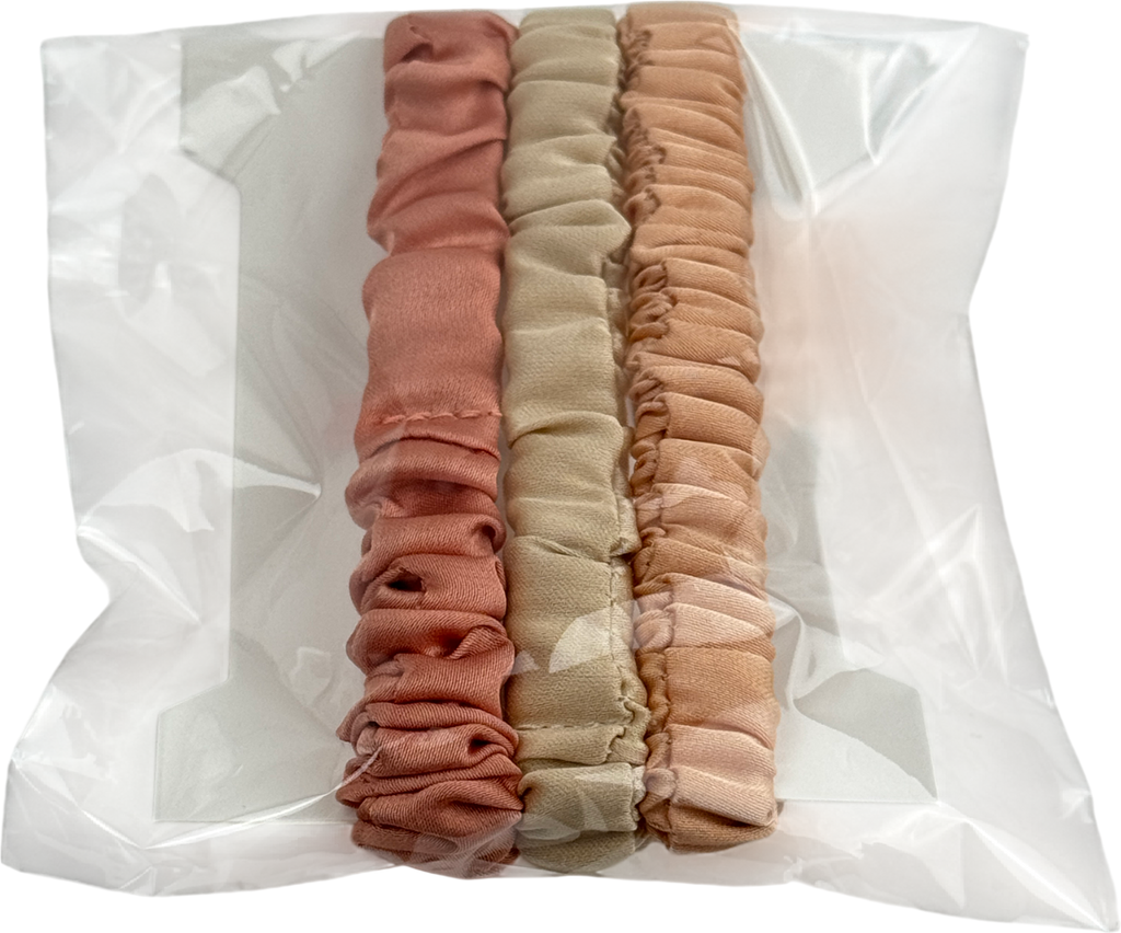 SILKI. Nude Set Of 3 Luxury 100% Mulberry Silk Hair Scrunchies - Nudes One Size