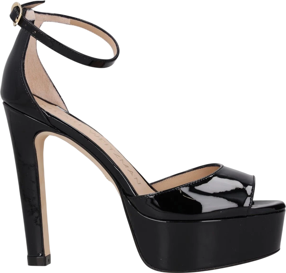 STUART WEITZMAN Black Patent Leather Platform Heel Sandals UK 3 EU 36