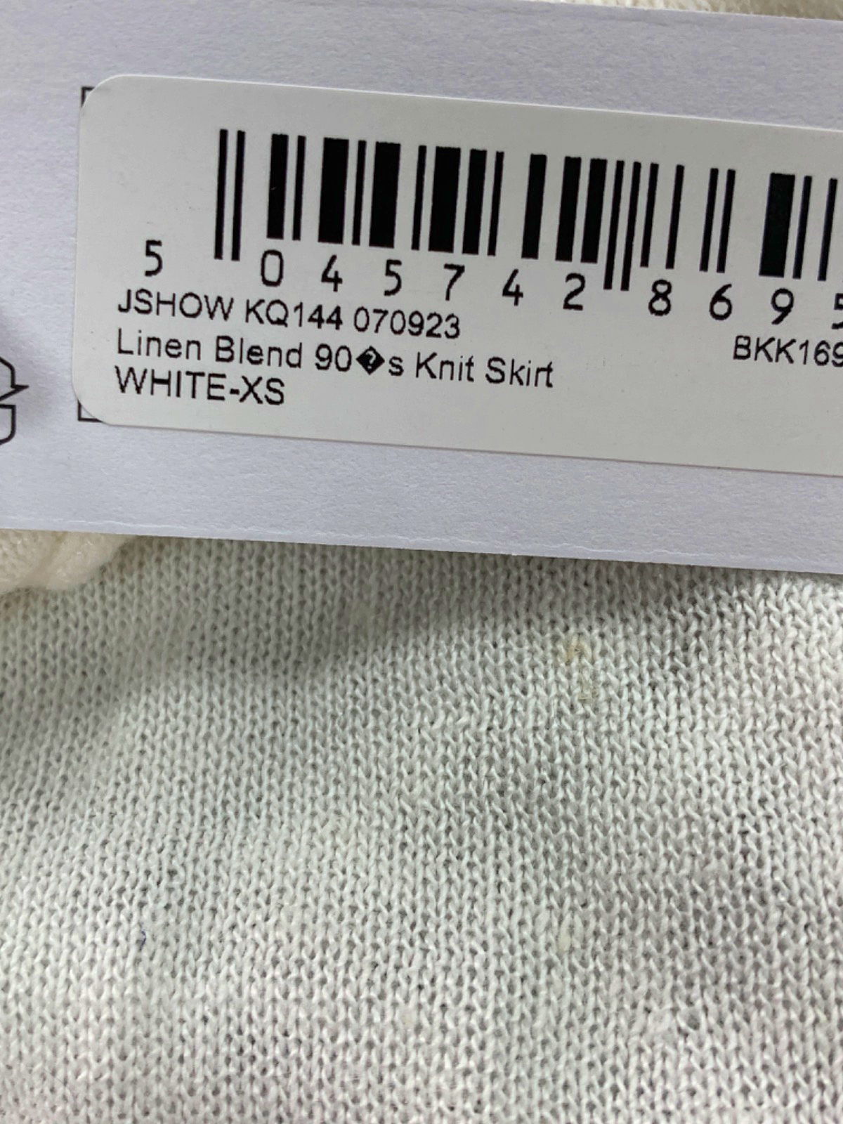 Karen Millen White Linen Blend 90's Knit Skirt UK XS