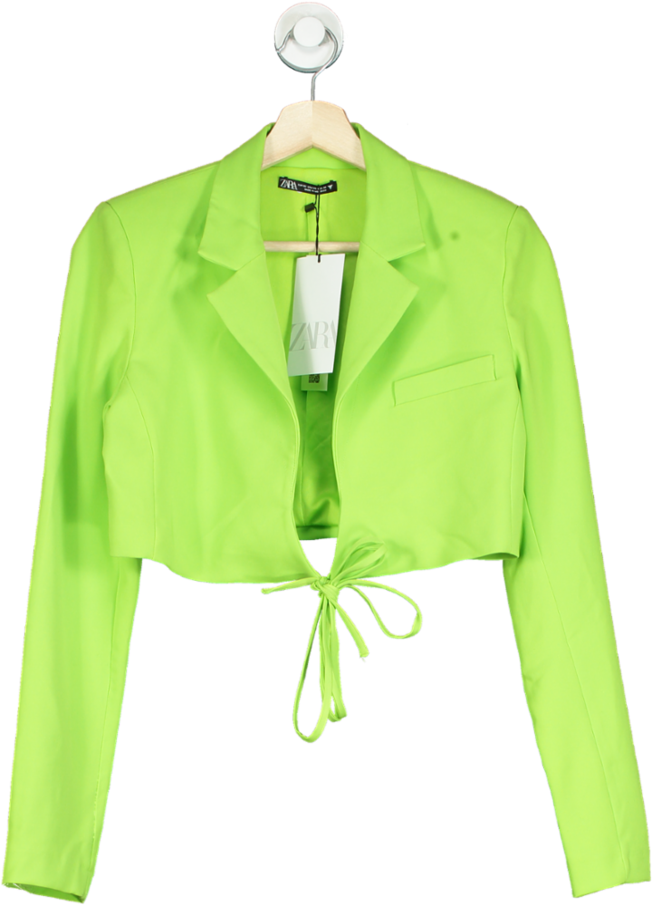 Zara Green Cropped Blazer XS