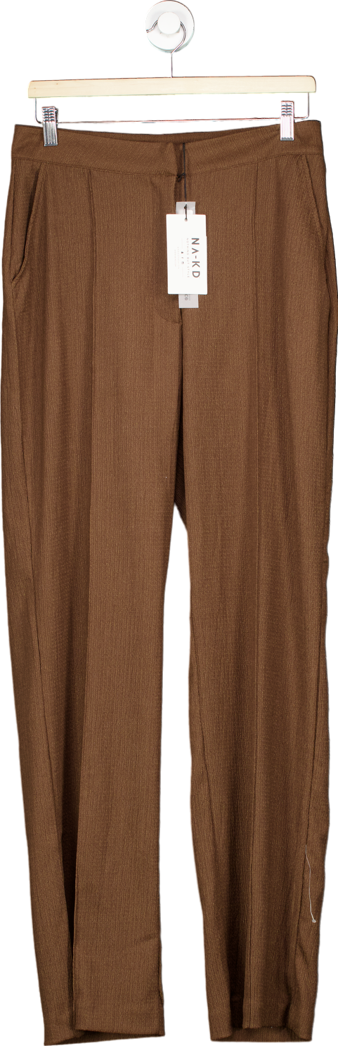 NA-KD Brown Recycled Structured Seamline Suit Pants EU 40 UK 12
