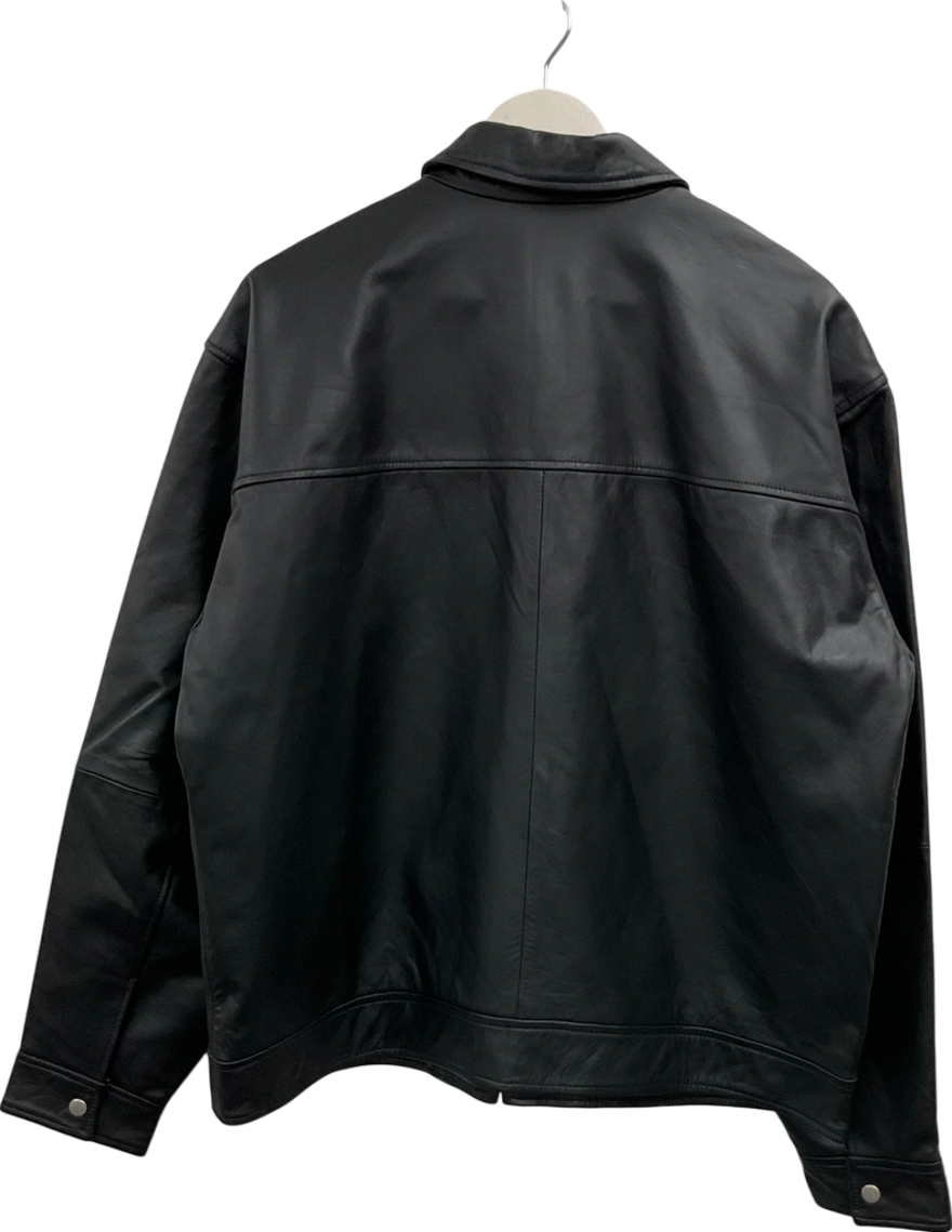 ASOS Black Faux Leather Harrington Jacket UK M