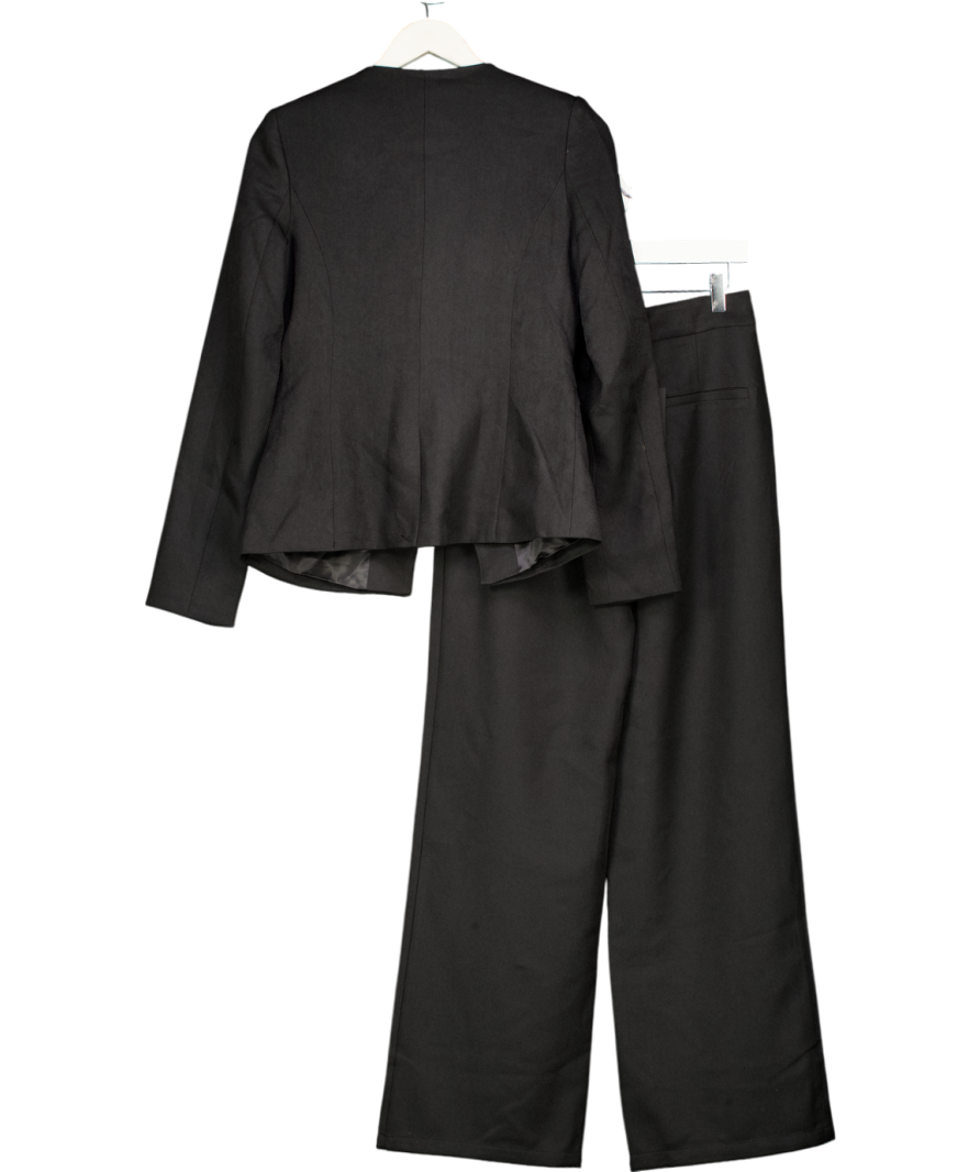 4th & Reckless 2-piece Black Tailored Gold Button Blazer And Straight Leg Trouser Set UK 6