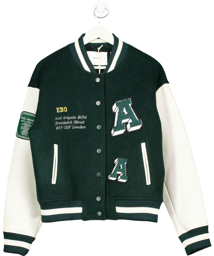 AXEL ARIGATO Green Illusion Varsity Jacket UK L