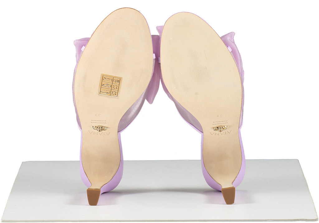House of Atana Purple Violet Bow 85mm Mules UK 6 EU 39 👠