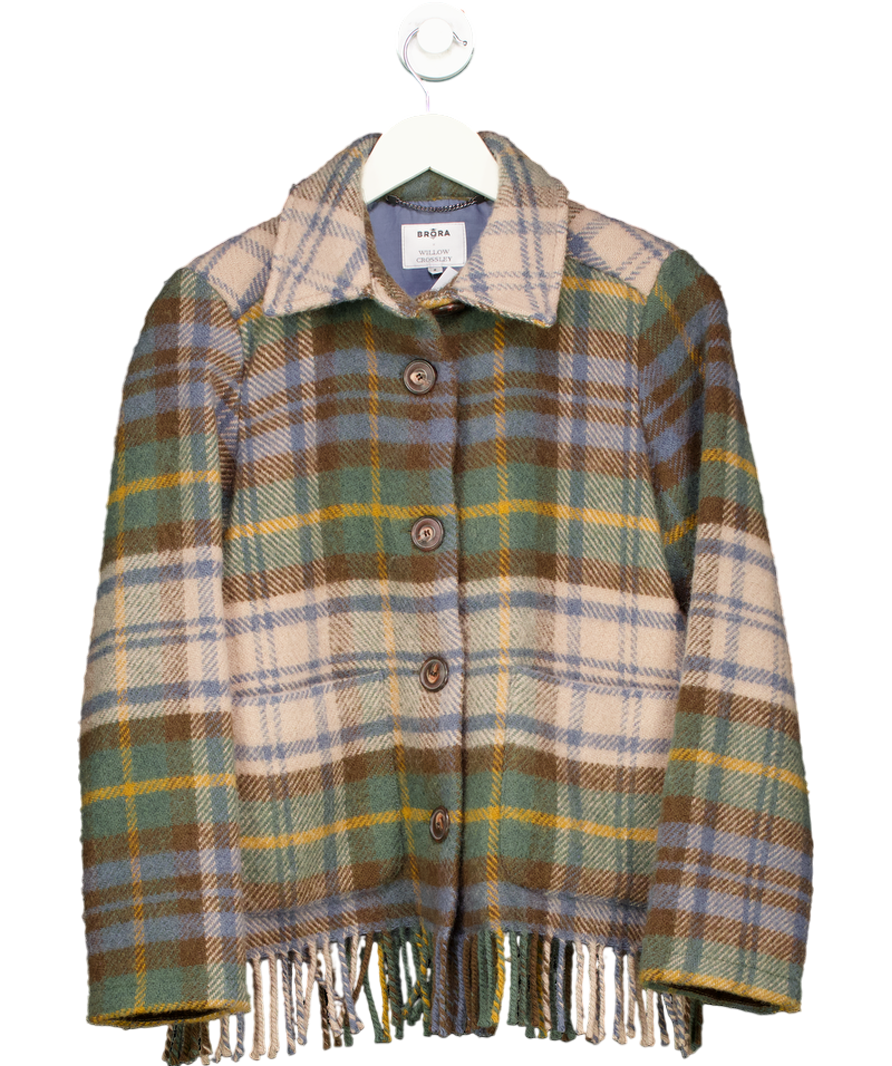 Brora Multicoloured Wool Blanket Jacket UK 6