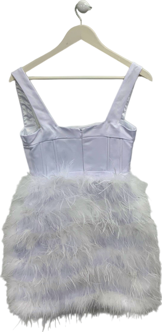 Misspap White Feather Dress UK 6