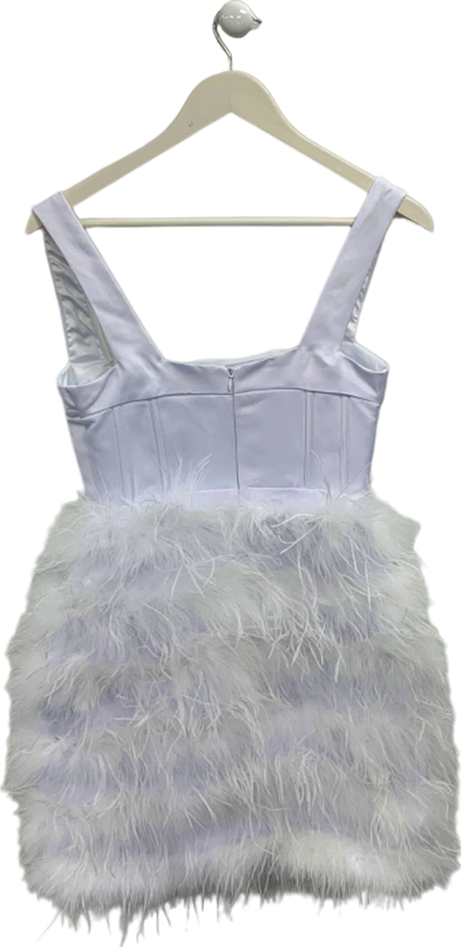 Misspap White Feather Dress UK 6