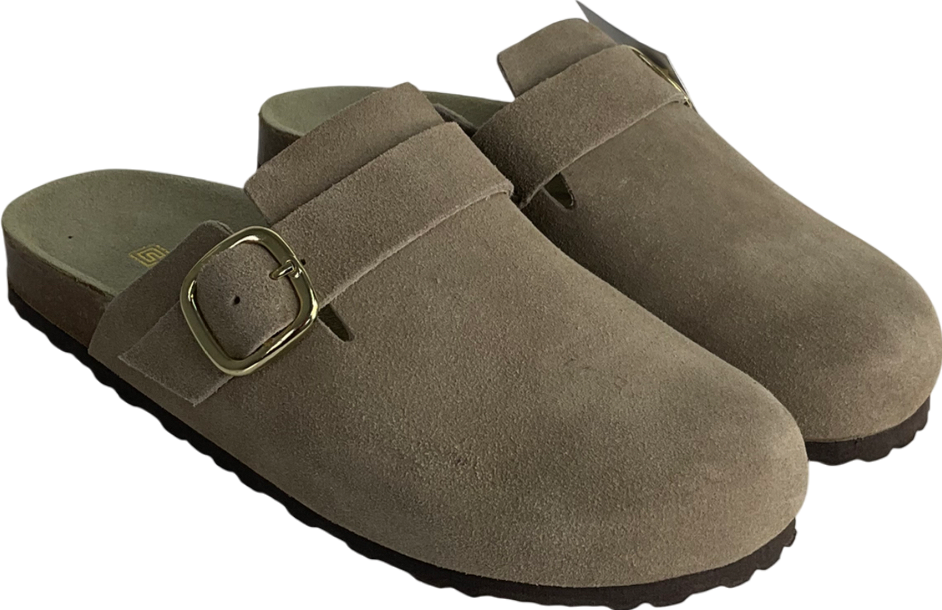 Next Beige Neutral Forever Comfort® Leather Footbed Clogs UK 4 EU 37 👠