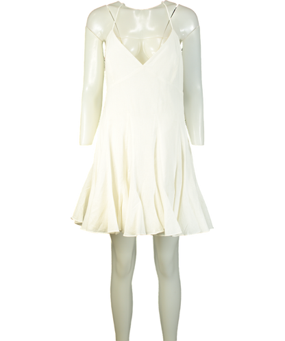 Rhode Resort  White Maria Linen-blend Mini Dress UK 10