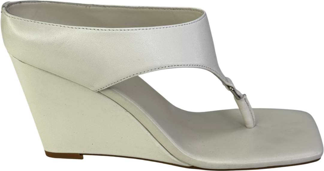 REBE Cream Leather Yvie Wedge Heel Sandal UK 5 EU 38 👠