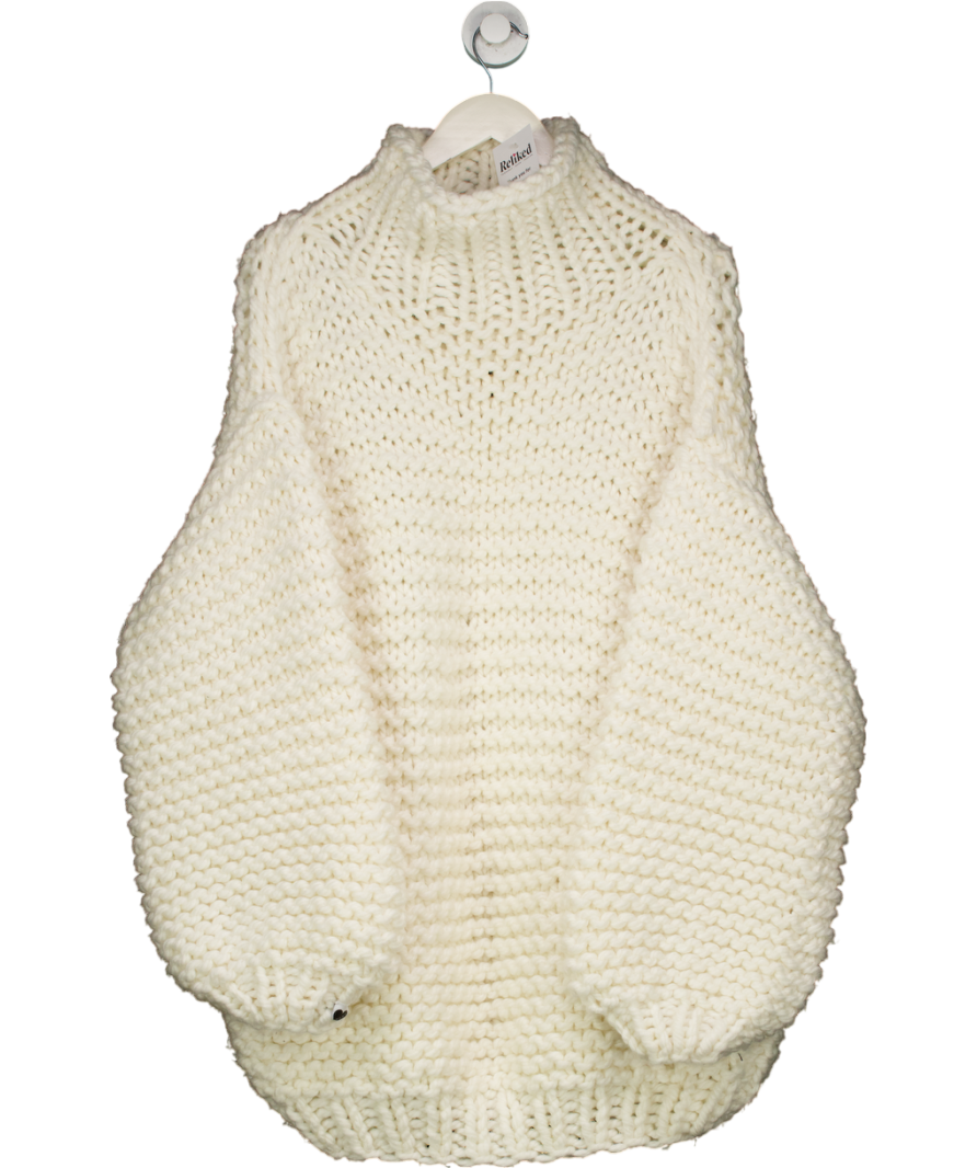 Mums Handmade Cream Oversized Turtleneck Sweater One Size