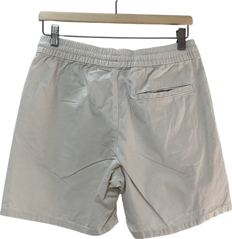 Weekday White Regular Oxford Shorts UK S