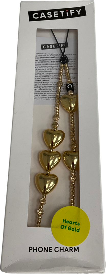 Casetify Metallic Heart Of Gold Phone Charm One Size