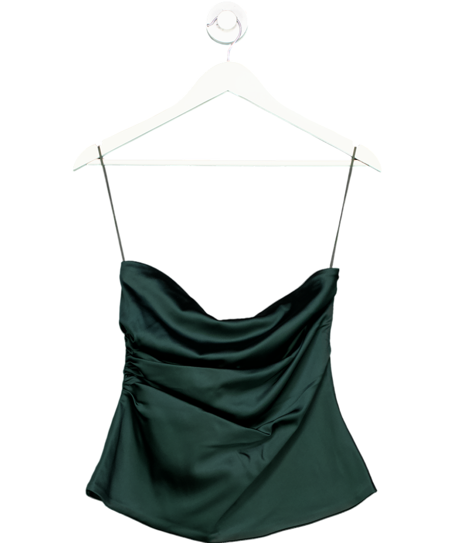 Abercrombie & Fitch Green Long-length Satin Tube Top UK S