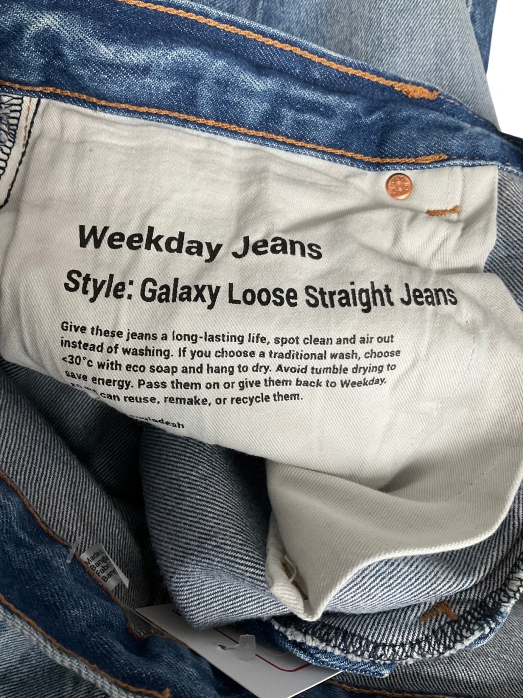 Weekday Blue Astro Loose Baggy Leg Jeans W31