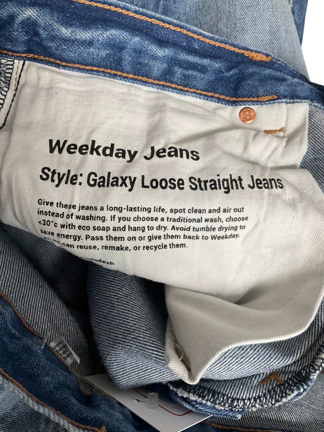 Weekday Blue Astro Loose Baggy Leg Jeans W31