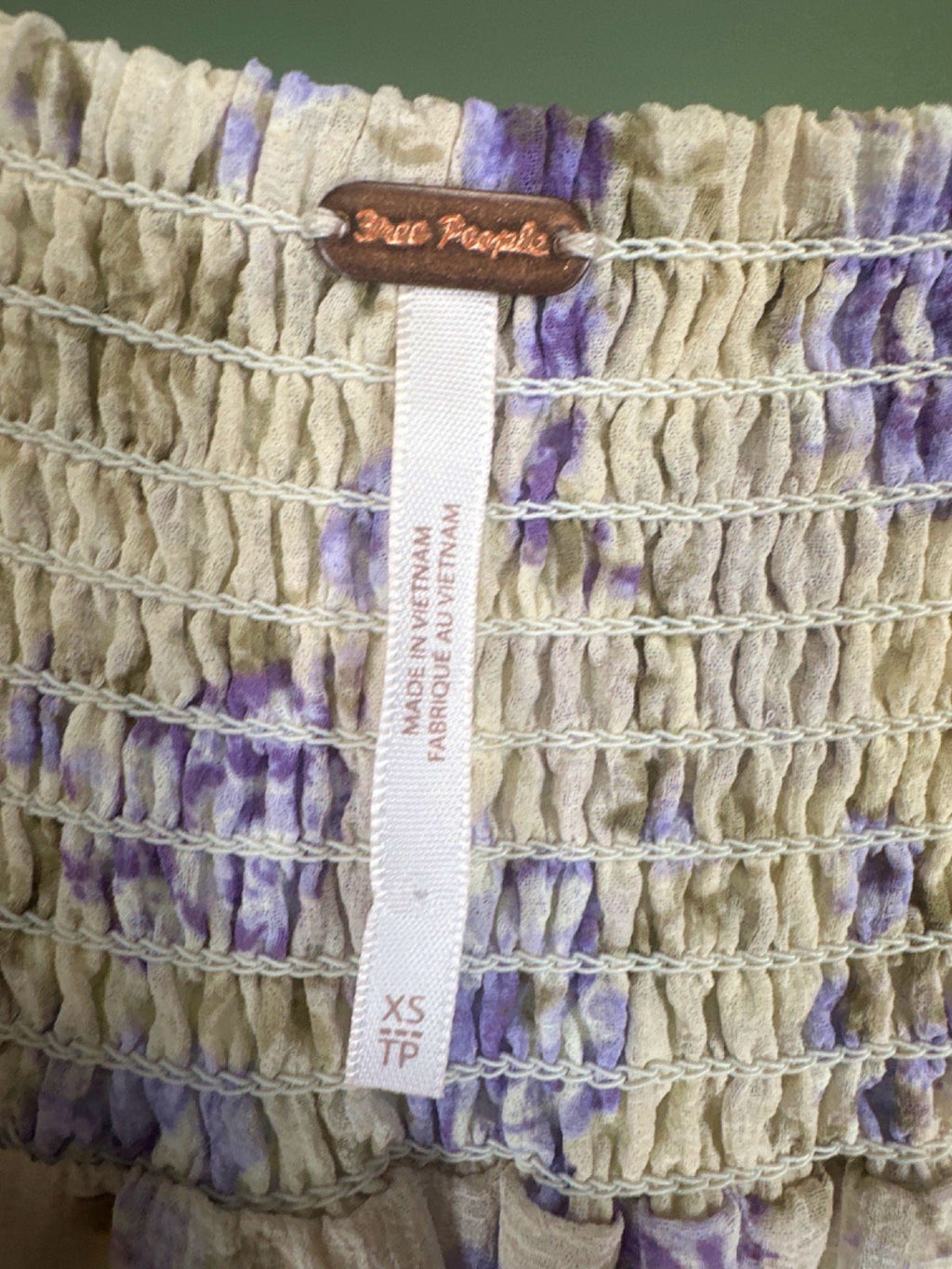 Free People Lavender and Cream Lace Trim Floral Crop Top and Skirt Set UK XS