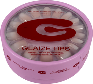 Glaize Press On Nails White Ombre 32