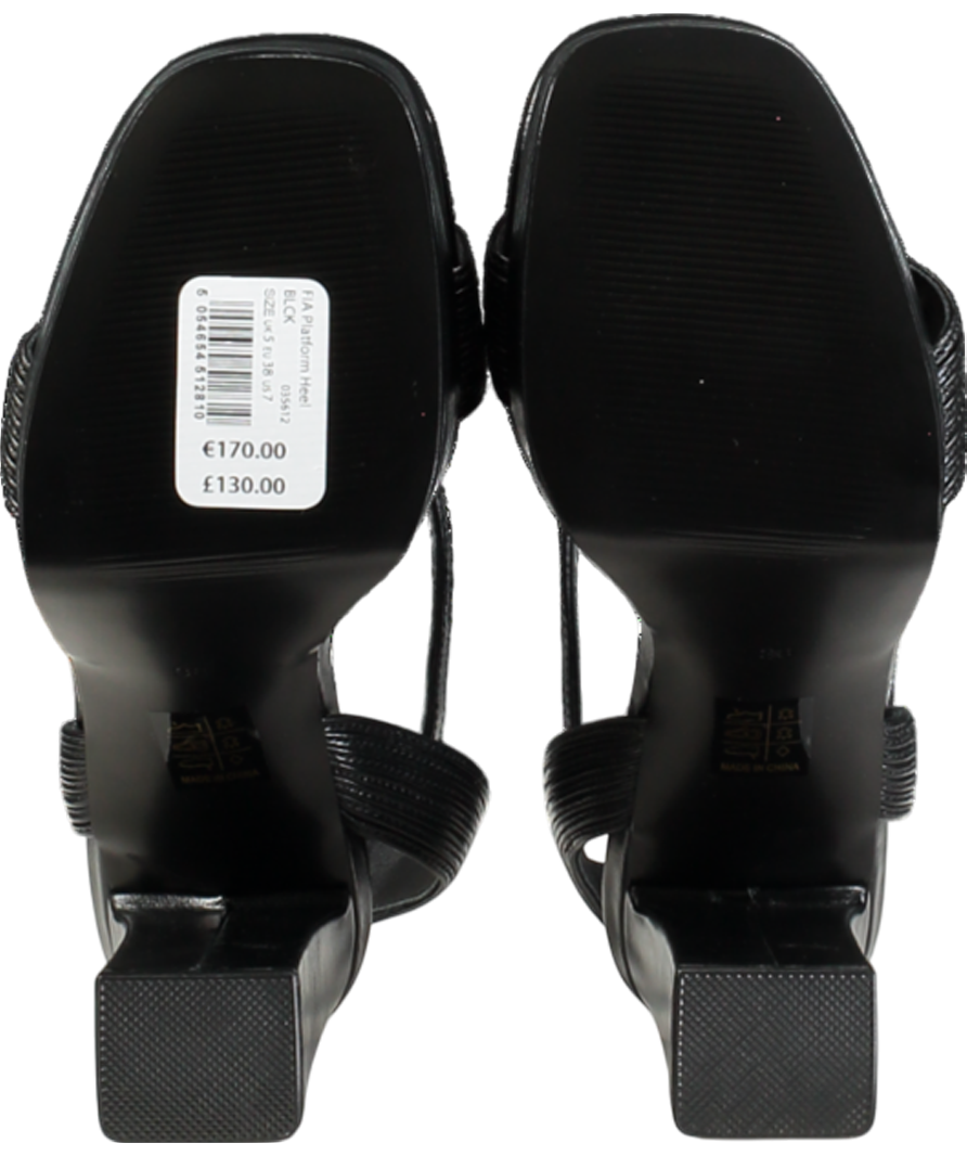 Mint Velvet Fia Black Strappy Platform Heels UK 5 EU 38 👠