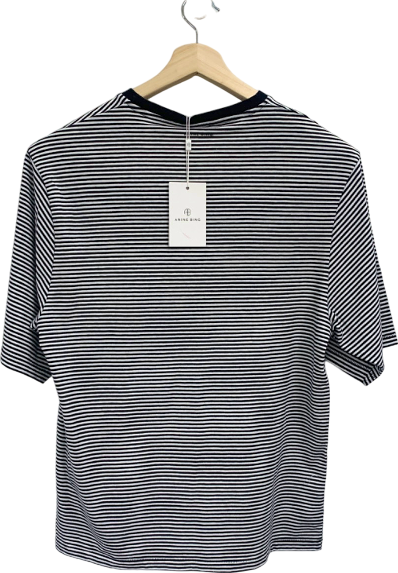 Anine Bing Black/White Striped T-Shirt S